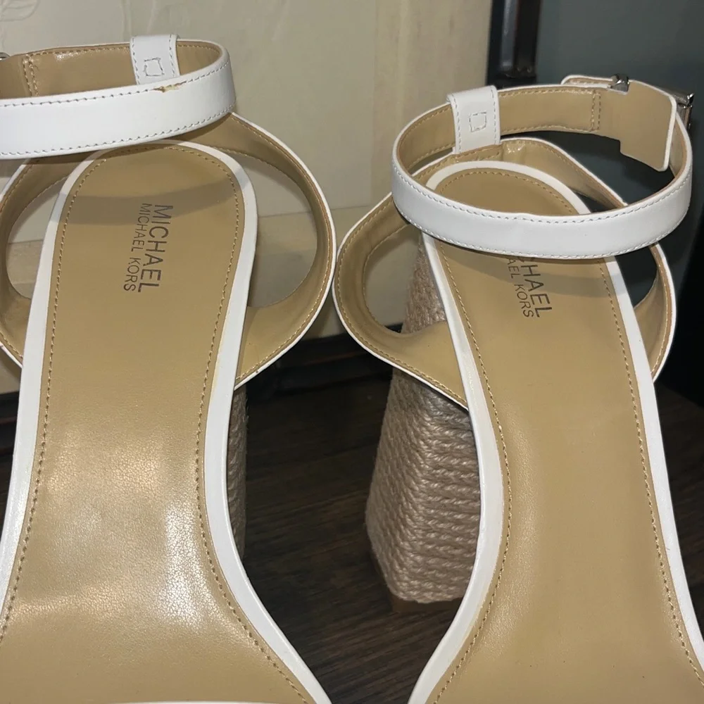 MICHAEL Michael Kors Ashton Ankle-Strap Espadrille Platform Sandals sz 10 NWT